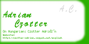 adrian czotter business card